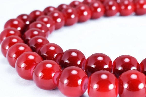 Dark Red Glass Beads Round 10mm Shine Round Beads For Jewelry Making Item #789222045715