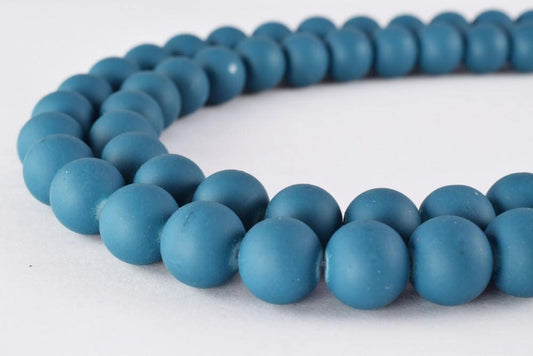 Glass Beads Matte Rubber Over Glass Size 10mm Round For Jewelry Making Item#789222046071