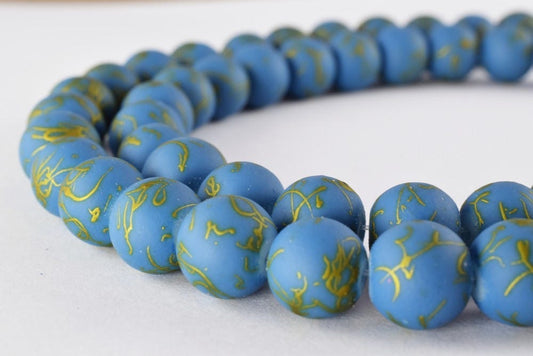 Glass Beads Matte Two Tone Rubber Over Glass Size 10mm Round For Jewelry Making Item#789222045944
