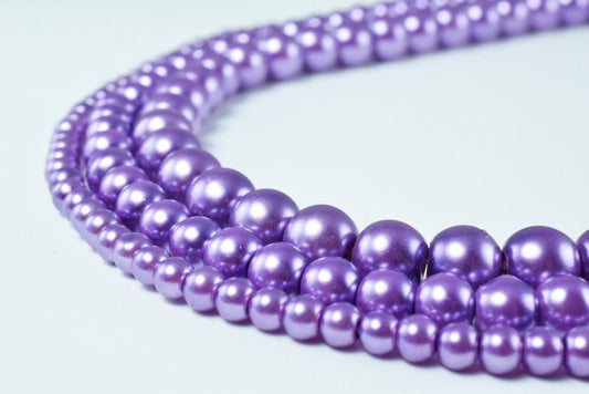 Glass Pearl Beads Round Purple Size 4mm/6mm/8mm Shine Round Ball Beads for Jewelry Making Item#789222046439