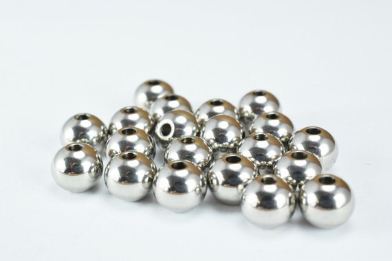 Stainless Steel Round Beads, Polished solid Smooth Seamless Spacer for Jewelry supplier 2mm/3mm/4mm/5mm/6mm/8mm/10mm/12mm and wholesale