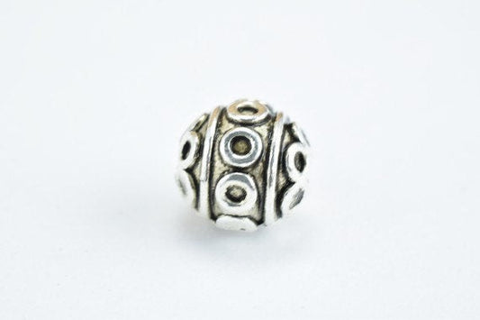 8mm Silver Alloy Beads Tibetan Style Antique Silver Alloy Metal Bracelets Charm Hole Size 1mm For Jewelry