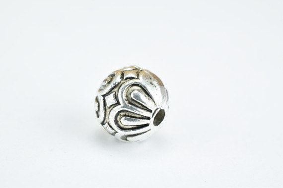 9mm Silver Alloy Beads Tibetan Style Antique Silver Alloy Metal Bracelets Charm Hole Size 1.5mm For Jewelry