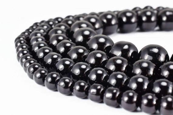 Black Onyx Glass Beads Round 6mm/8mm/10mm/12mm Shine Round Beads For Jewelry Making