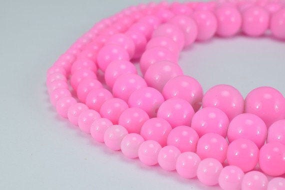 Glass Beads Round Pink Color 6mm/8mm/10mm/12mm Shine Round Beads For Jewelry Making