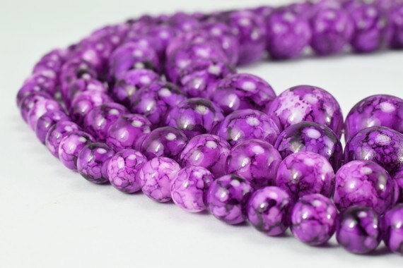 Two Tone Purple Color Glass Beads Round 6mm/8mm/10mm/12mm Shine Round Beads For Jewelry Making