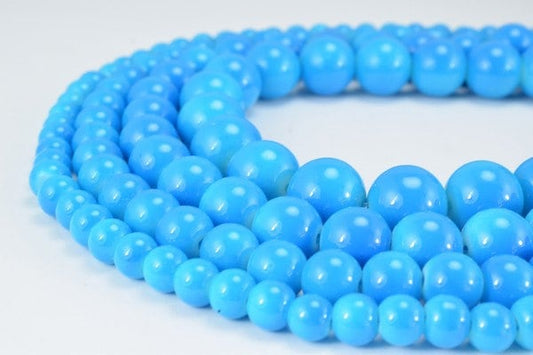 Light Blue Glass Beads Round 6mm/8mm/10mm/12mm Shine Round Beads For Jewelry Making Item#789222045333