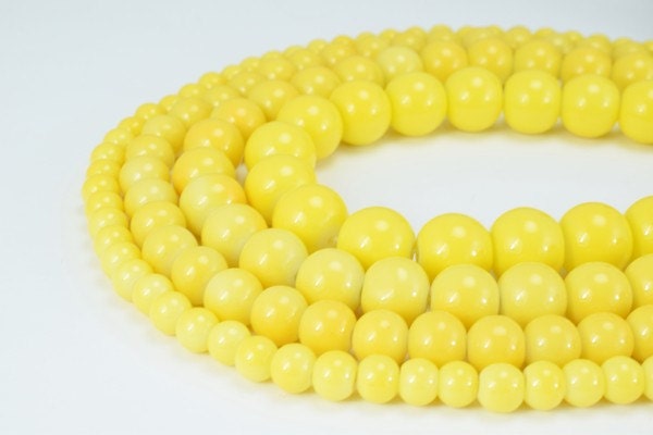Yellow Glass Beads Round 6mm/8mm/10mm/12mm Shine Round Beads For Jewelry Making Item#789222045272