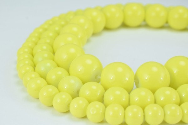 Yellow Green Glass Beads Round 6mm/8mm/12mm Shine Round Beads For Jewelry Making Item#789222045319