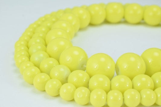 Yellow Green Glass Beads Round 6mm/8mm/12mm Shine Round Beads For Jewelry Making Item#789222045319