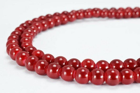Dark Red Glass Beads Round 6mm Shine Round Beads For Jewelry Making Item #789222045760