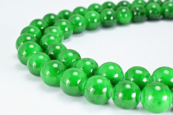Two Tone Green Black Color Glass Beads Round 10mm Shine Round Beads For Jewelry Making Item#789222045661