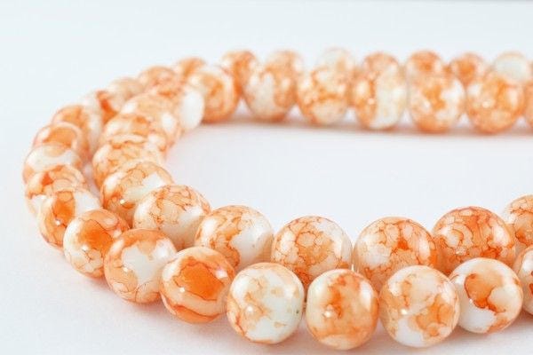 Two Tone Orange Glass Beads Round 10mm/12mm Shine Round Beads For Jewelry Making Item#789222045821