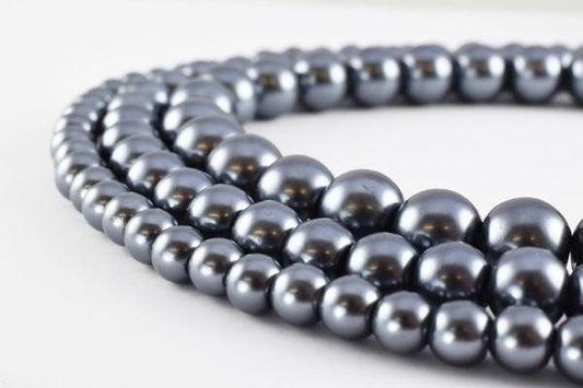 Gray Hematite Glass Pearl Beads Glass Beads Round 6mm/8mm/10mm Shine Round Beads For Jewelry Making Item #789222045807