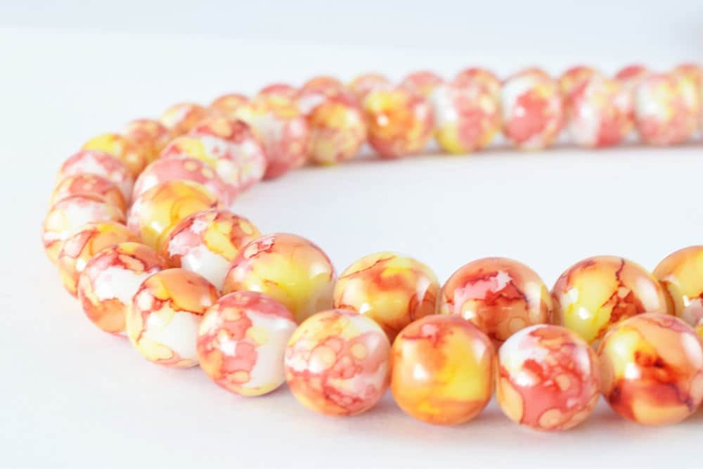 Two Tone Yellow Red Glass Beads Round 10mm/12mm Shine Round Beads For Jewelry Making Item#789222046118