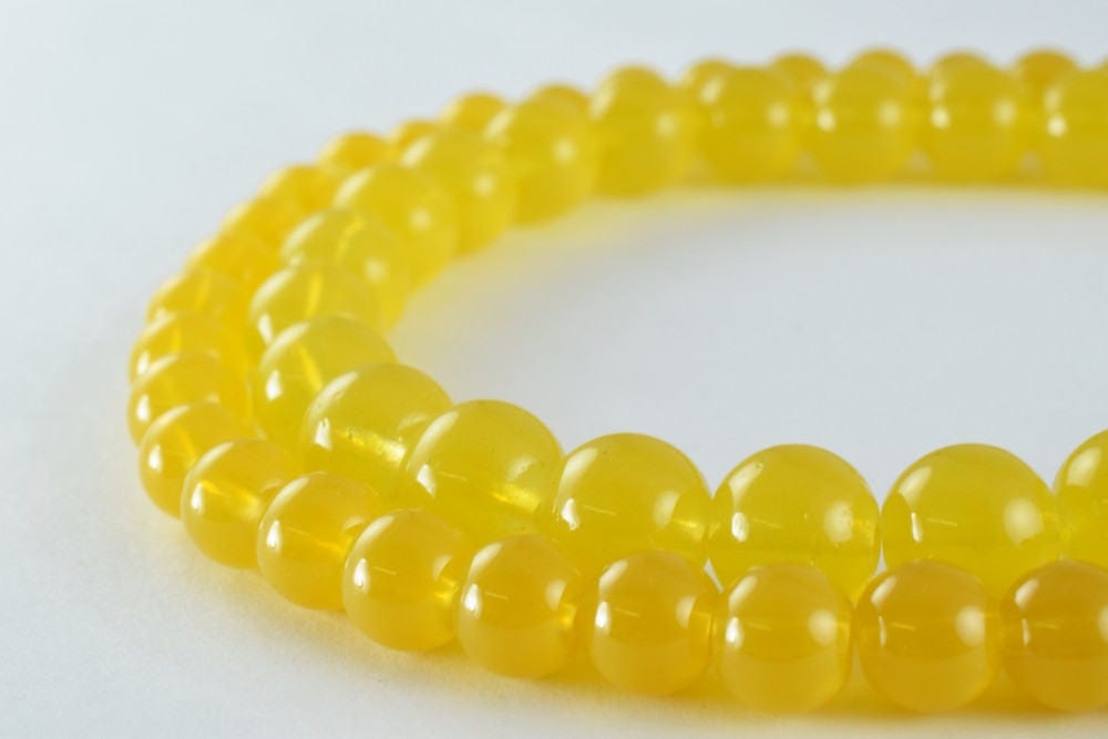 Milky Yellow Color Glass Beads Round 8mm/10mm Shine Round Beads For Jewelry Making Item #789222046156