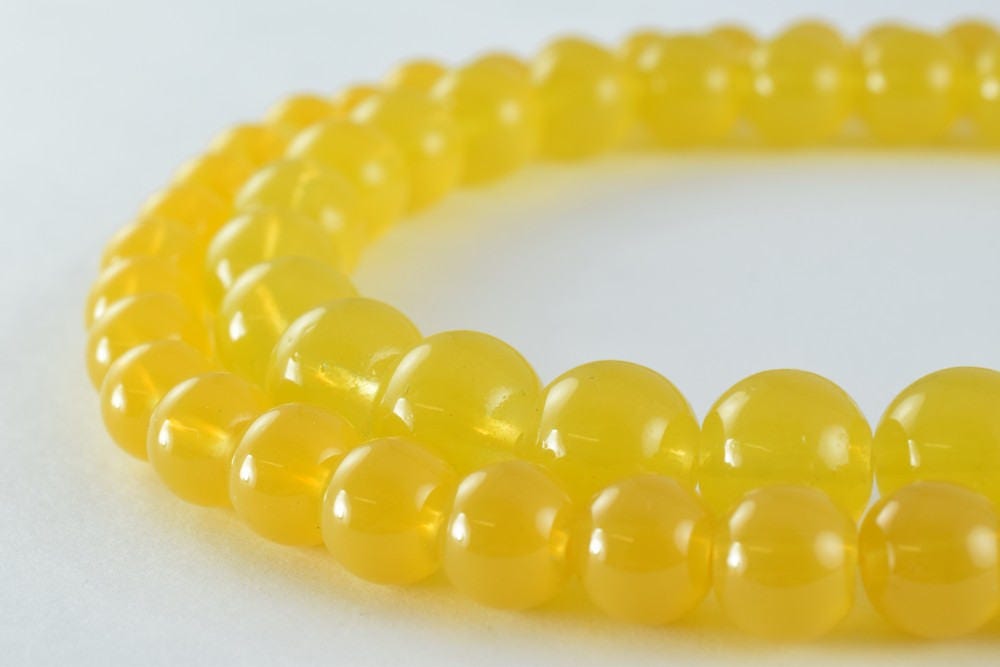 Milky Yellow Color Glass Beads Round 8mm/10mm Shine Round Beads For Jewelry Making Item #789222046156