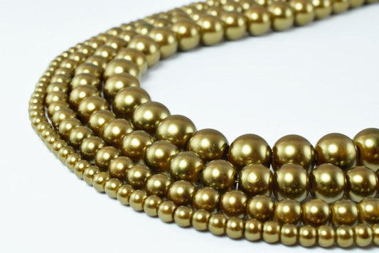Glass Pearl Beads Size 4mm/6mm/8mm/10mm Shine Round Ball Beads for Jewelry Making Item#789222046255