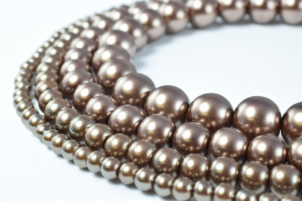 Bronze Color Glass Pearl Beads Round Size 4mm/6mm/8mm/10mm Shine Round Ball Beads for Jewelry Making Item#789222046392
