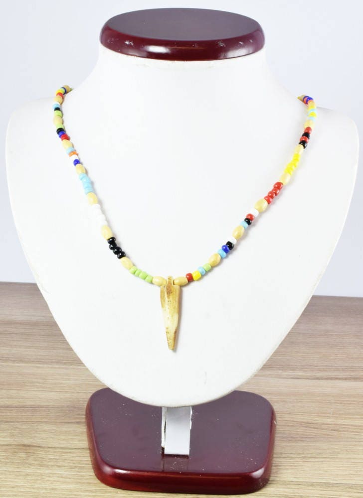 10" Wood Egyptian Beaded Handmade Necklace, Ceramic Pendant,Tribal Jewelry, Pendant African Wood Necklace Natural Healing,Handmade ,African