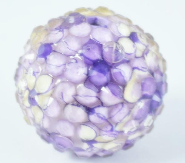 22mm Purple Flower Textured Resin Wooden Round Beads, Wooden beads, Wholesale Bead, Basketball Wives Bead,Rhinestone Beads,Resin beads