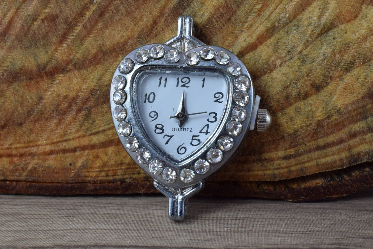 Mixed Sizes Silver Plated Antique Style Watch Face,Rhinestone Encrusted Watch Face, Unique Watches, Round Watch Face,Silver Watch Face
