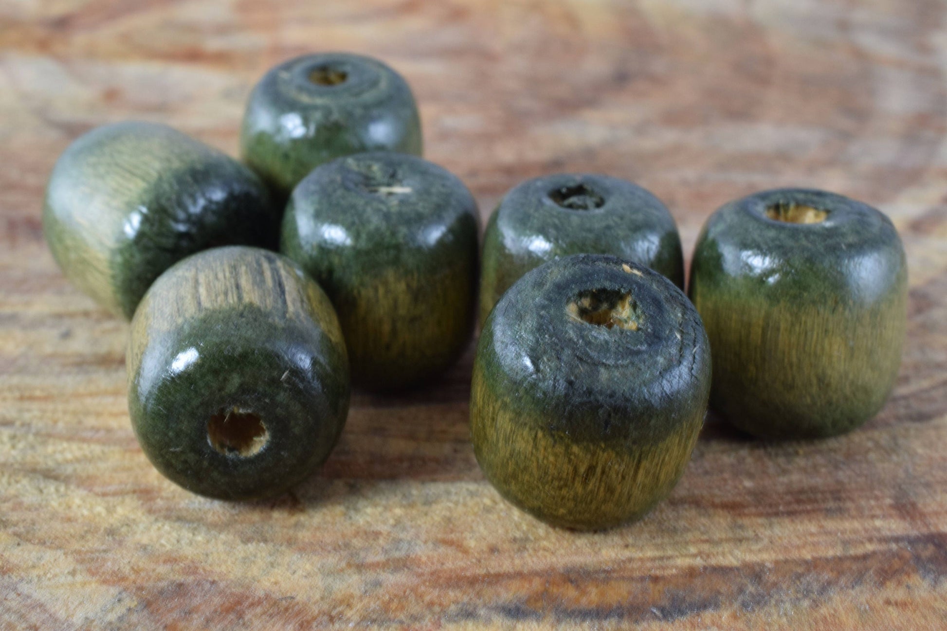 16x17mm Green Wood Beads,Green Wood Beads, Round Beads, Wood Spacer Beads, Macrame Beads for Jewelry Making, Green Wood Beads