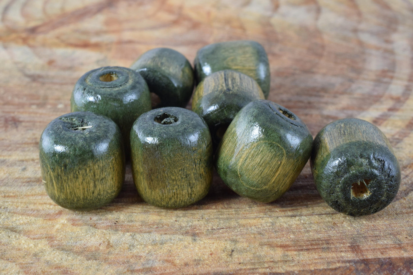 16x17mm Green Wood Beads,Green Wood Beads, Round Beads, Wood Spacer Beads, Macrame Beads for Jewelry Making, Green Wood Beads