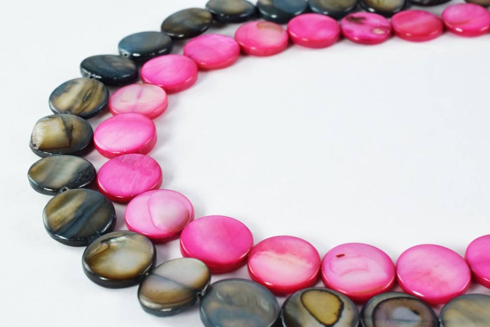 14mm Round Flat Shell Beads, 15" Strand,Natural Shells, Round Shell Bead, Natural Shell, Beach Beads, Wholesale Shell Round Beads,