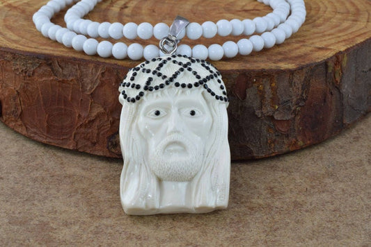 48x50mm Jesus Piece Rhinestone Pendant/Rhinestone Jewelry Large/Pendant,Jesus Pendant Rhinestone Pendant, Silver Pendant, Chunky Pendant