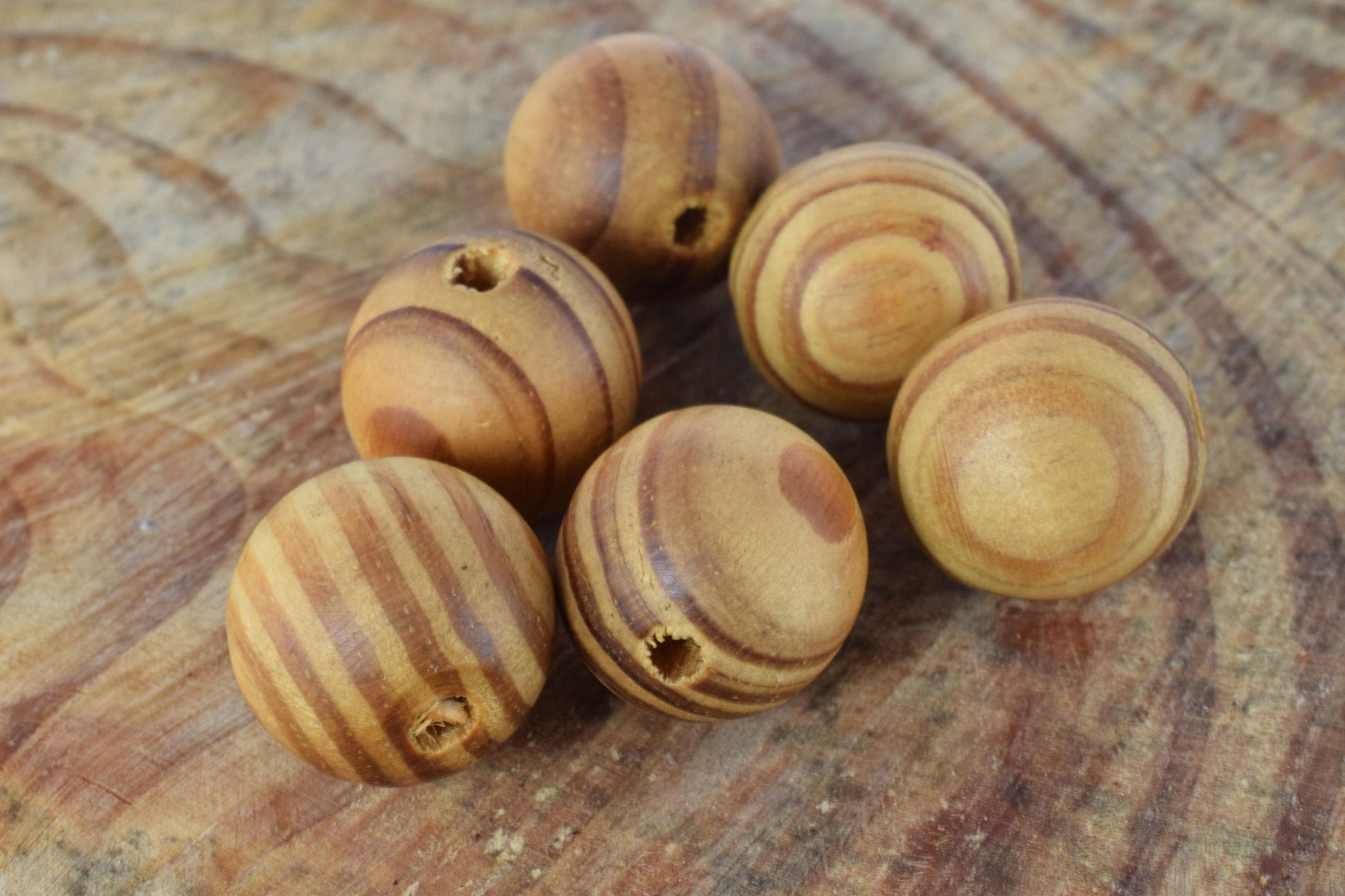 17mm Round Wooden Beads, Sold by 6pcs, High Quality Wood Beads,Raw Finished Wood Beads,Wood Craft Beads,Loose Wooden Beads,Nursing Necklace