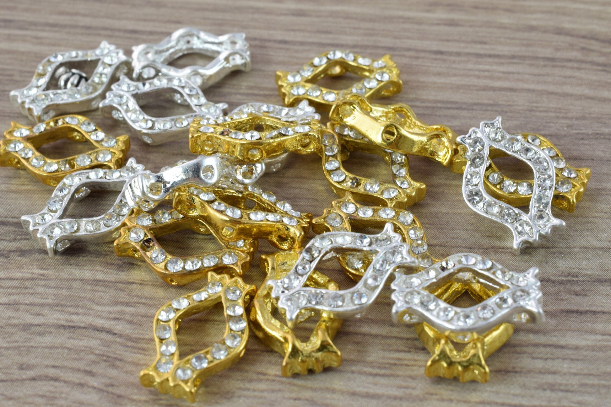 6 hole Rhinestone Connector Silver/Gold Plated/ 6 Hole Connector/Wholesale Connectors/Jewelry Making/charm connectors/gemstone connectors/