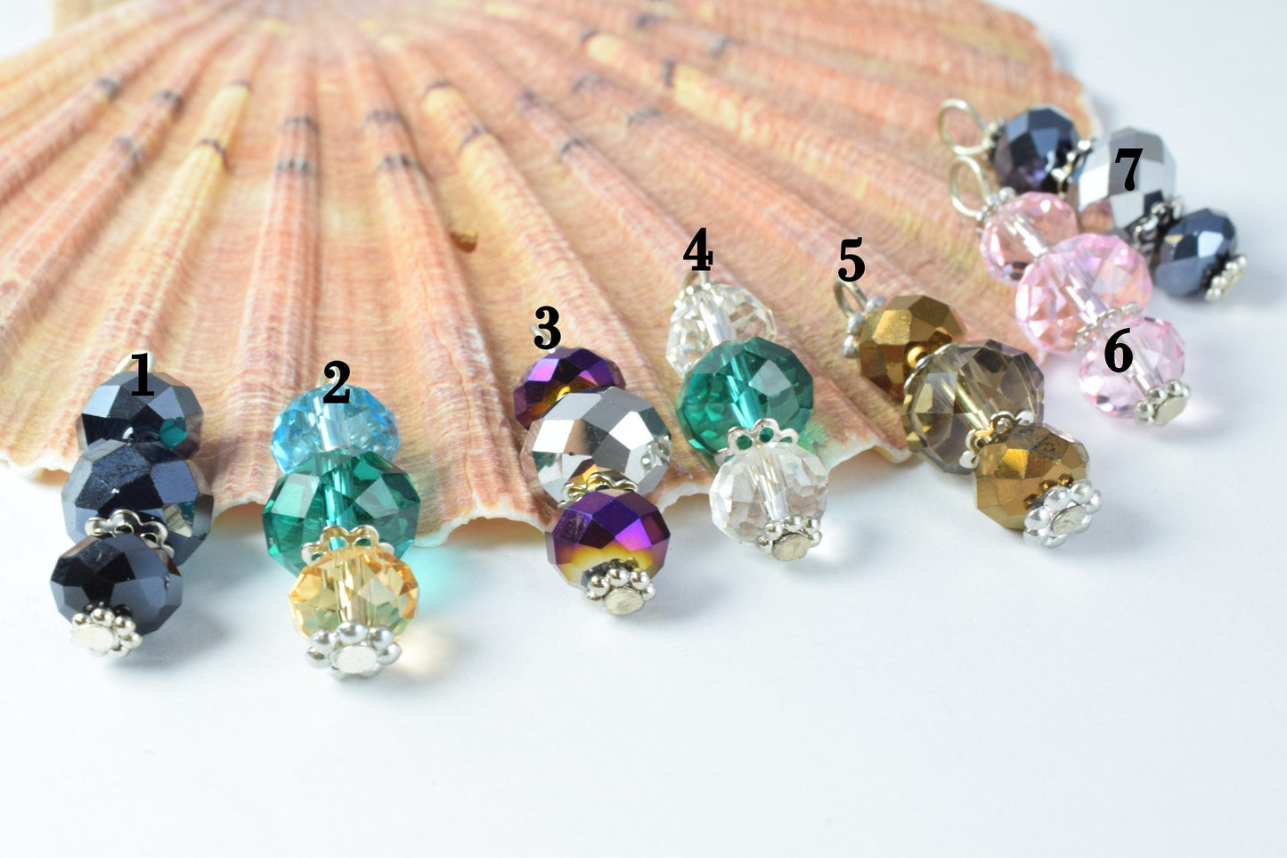 Faceted Crystal Gemstone Bead Earring Connector Findings/2-Tier Crystal /3-Tier Crystal Bead Connector/earring findings/earring connector