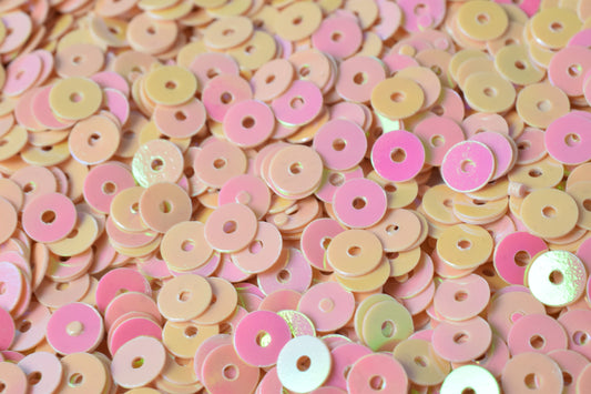 3/4/6mm Peach Baby Pink Iridescent Sequins Sheen Round Sequins/Loose Paillettes,Wholesale Sequins,Shimmering Sequin Apparel,Shoe Decor