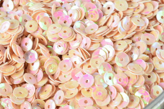 3/4/6mm Peach Baby Pink Cup Iridescent Sequins Sheen Round Sequins/Loose Paillettes,Wholesale Sequins,Shimmering Sequin Apparel
