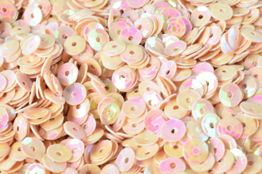 3/4/6mm Peach Baby Pink Cup Iridescent Sequins Sheen Round Sequins/Loose Paillettes,Wholesale Sequins,Shimmering Sequin Apparel