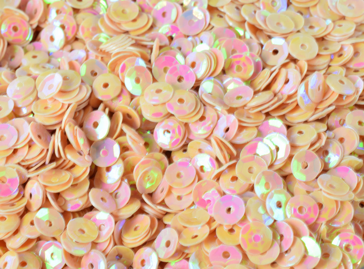 3/4/6mm Peach Baby Pink Cup Iridescent Sequins Sheen Round Sequins/Loose Paillettes,Wholesale Sequins,Shimmering Sequin Apparel