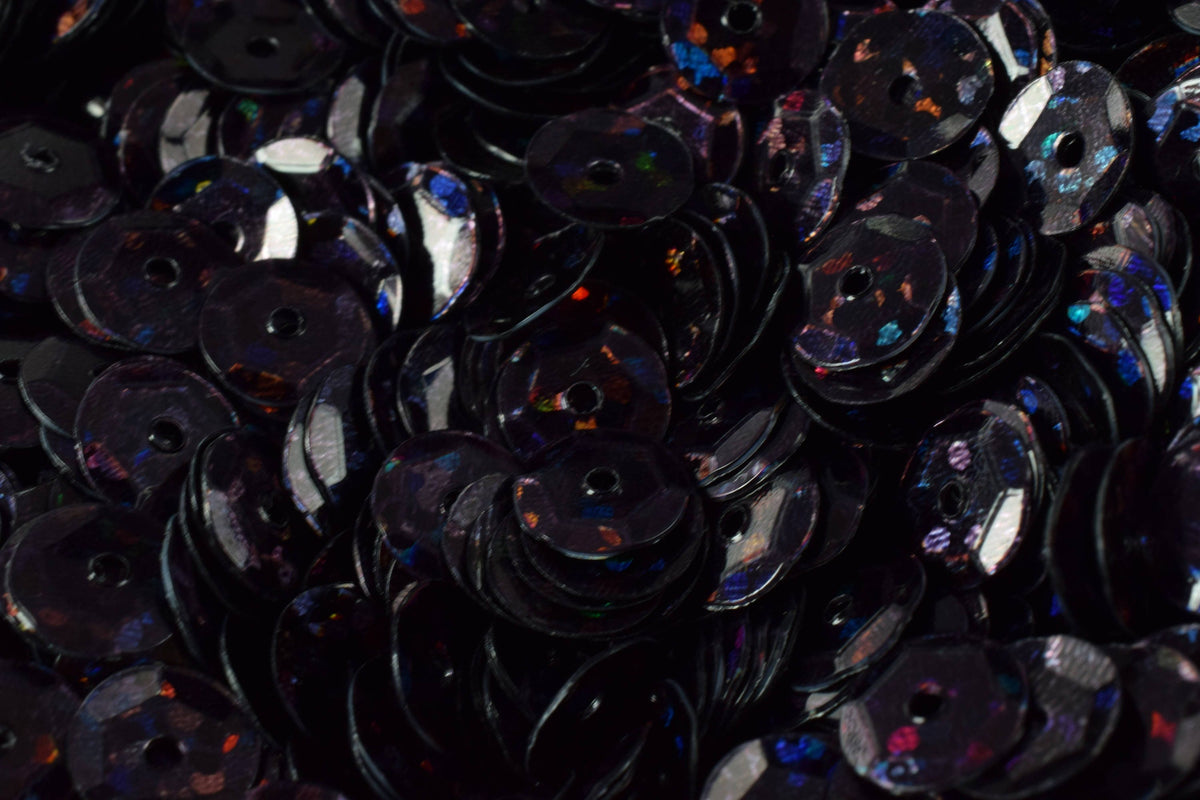 3/4/6mm Black Multi Cup Iridescent Sequins Sheen Round Sequins/Loose Paillettes,Wholesale Sequins,Shimmering Sequin Apparel