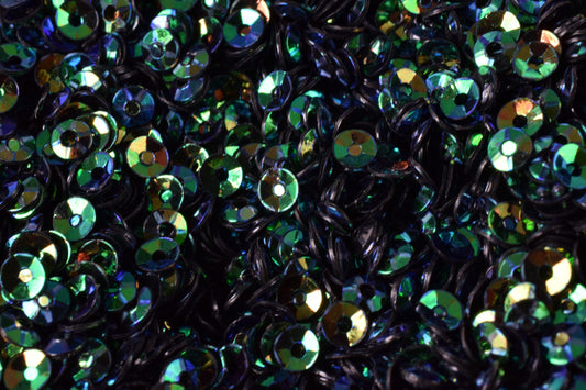 4/6mm Green Blue Dark Cup Iridescent Shiny Sequins Sheen Round Sequins/Loose Paillettes,Wholesale Sequins,Shimmering Sequin Apparel