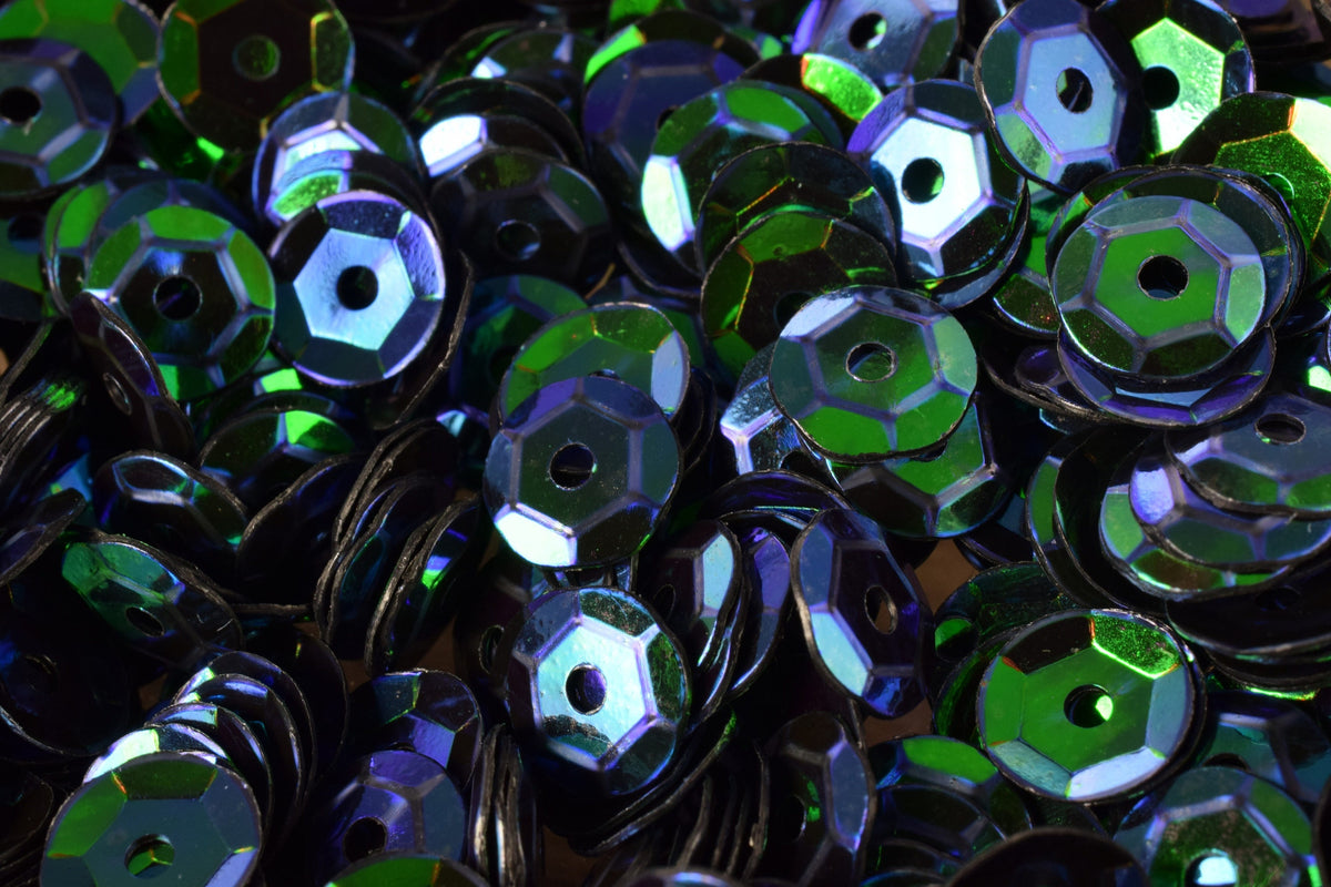 3/4/6mm Dark Blue Green Cup Glossy Iridescent Sequins Sheen Round Sequins/Loose Paillettes,Wholesale Sequins,Shimmering Sequin Apparel