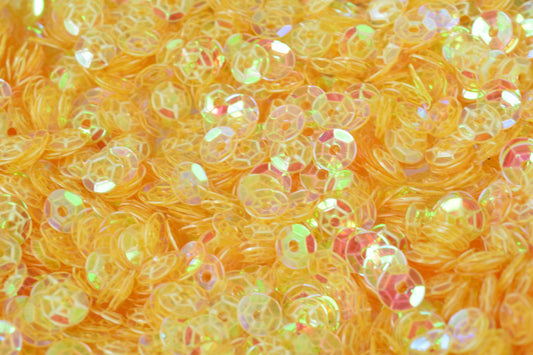 3/4/6mm Translucent Yellow Cup Glossy Iridescent Sequins Sheen Round Sequins/Loose Paillettes,Wholesale Sequins,Shimmering Sequin Apparel