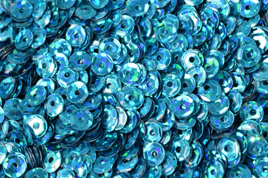 4mm Teal Royal Blue Cup Glossy Iridescent Sheen Round Sequins/Loose Paillettes,Wholesale Sequins,Shimmering Sequin Apparel