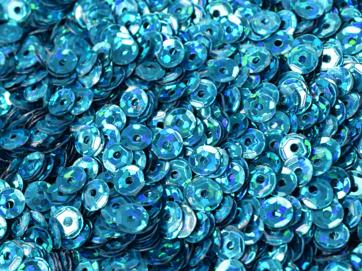 4mm Teal Royal Blue Cup Glossy Iridescent Sheen Round Sequins/Loose Paillettes,Wholesale Sequins,Shimmering Sequin Apparel