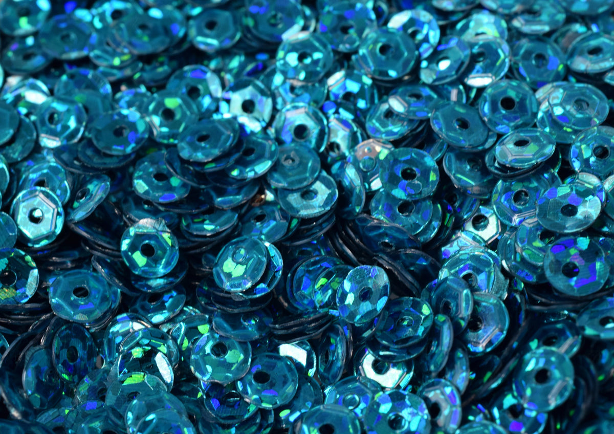 4mm Teal Royal Blue Cup Glossy Iridescent Sheen Round Sequins/Loose Paillettes,Wholesale Sequins,Shimmering Sequin Apparel