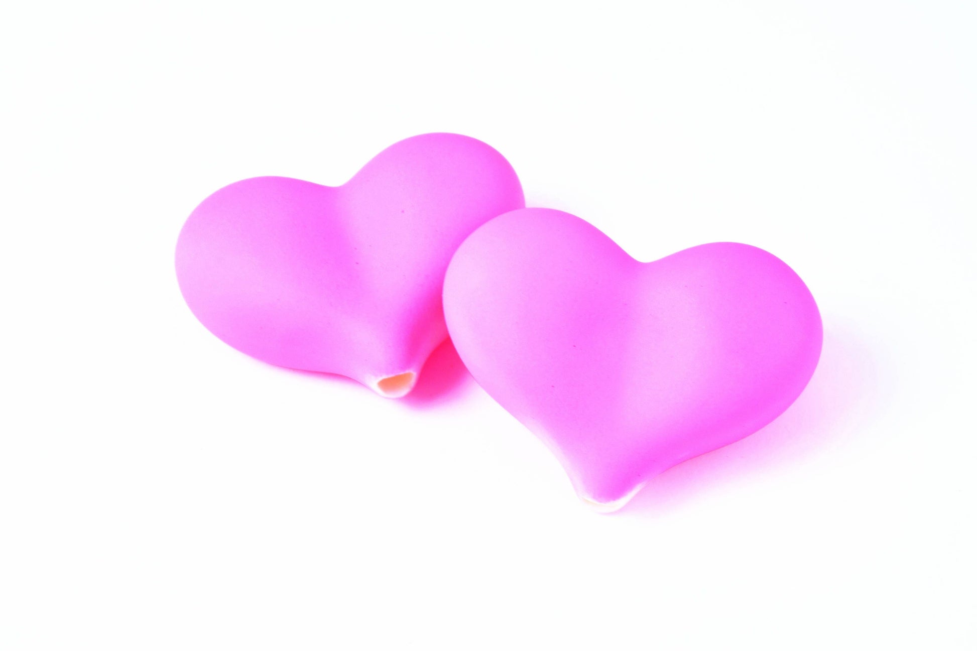 30x22mm Matte Rubberized Plastic Heart Beads,Mixed Color Heart Beads,Heart Beads,Drilled Heart,Heart Beads,Wholesale Heart Beads,