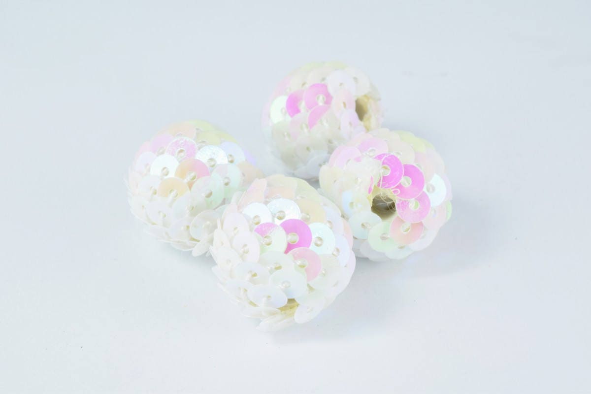 Sequin Ball Beads Bubblegum Bead/Gumball/Chunky Bead/Chunky Sequin Bead/21 Color 3 Sizes