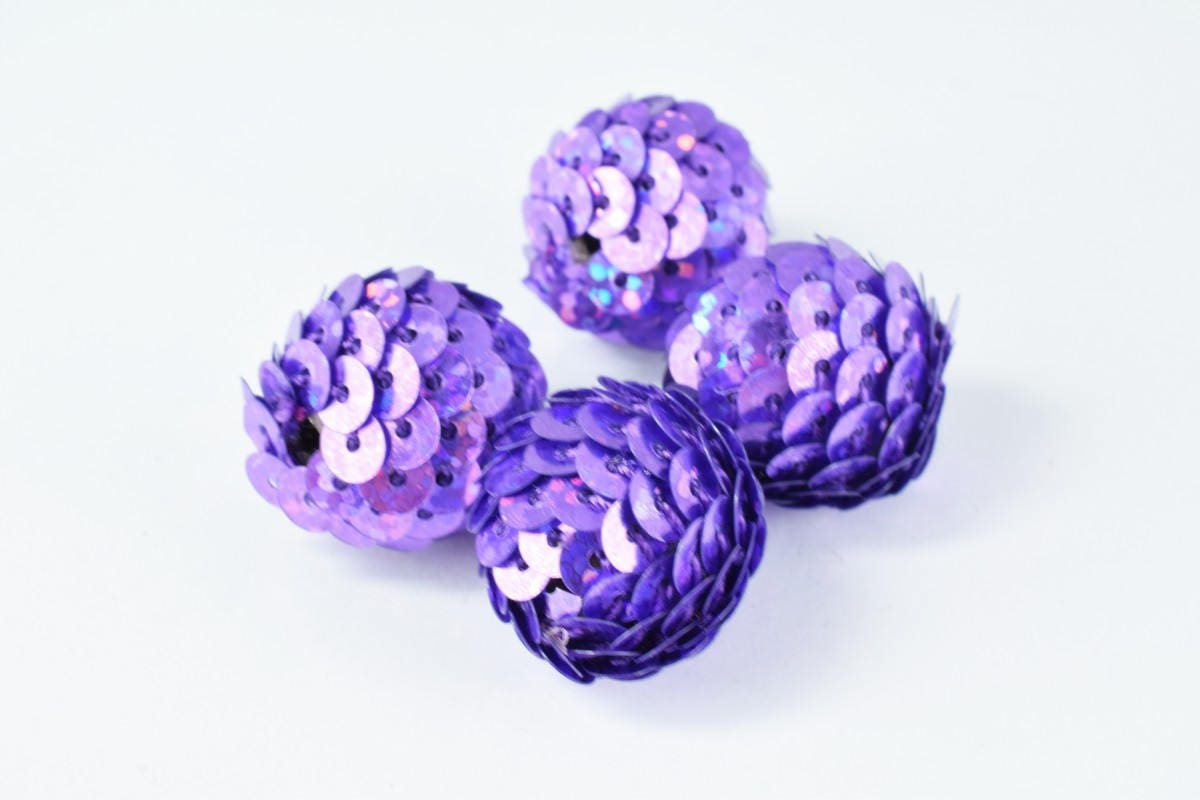 Sequin Ball Beads Bubblegum Bead/Gumball/Chunky Bead/Chunky Sequin Bead/21 Color 3 Sizes