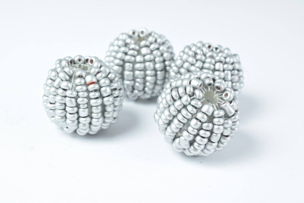Seed Beads Bon Bon Round Ball Beads, Wrapped Beads, Decorative Beads, Handmade Bead, DIY Craft, 14 Colors 3 Sizes,