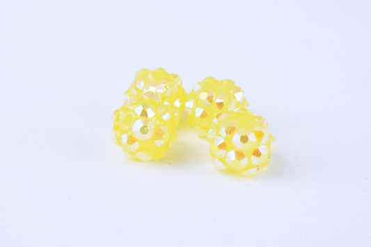 10x8mm Rhinestone Resin Beads, Shamballa, Round Ball Beads, for Macrame Bracelet, Basketball wives Earring 10 Colors set of 10 or 20 PCs