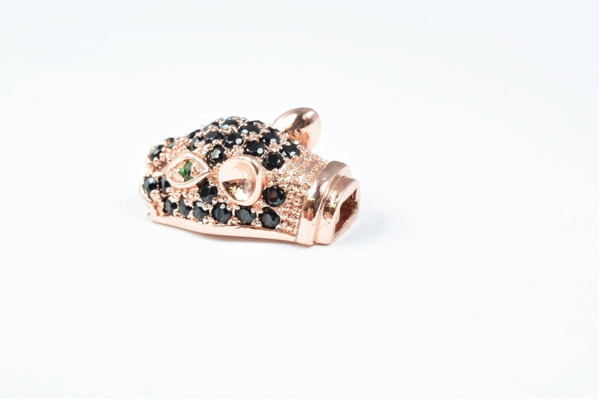 Leopard Micro Pave CZ Rhinestone Spacer Beads High Quality 4 Colors